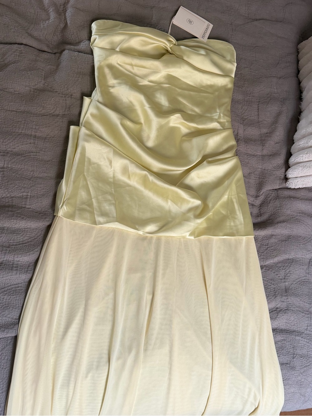 Peppermayo Strapless Butter Yellow Maxi Dress - Picture 7 of 13